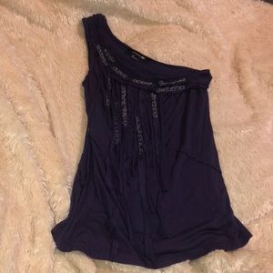 F21 One shoulder purple shirt